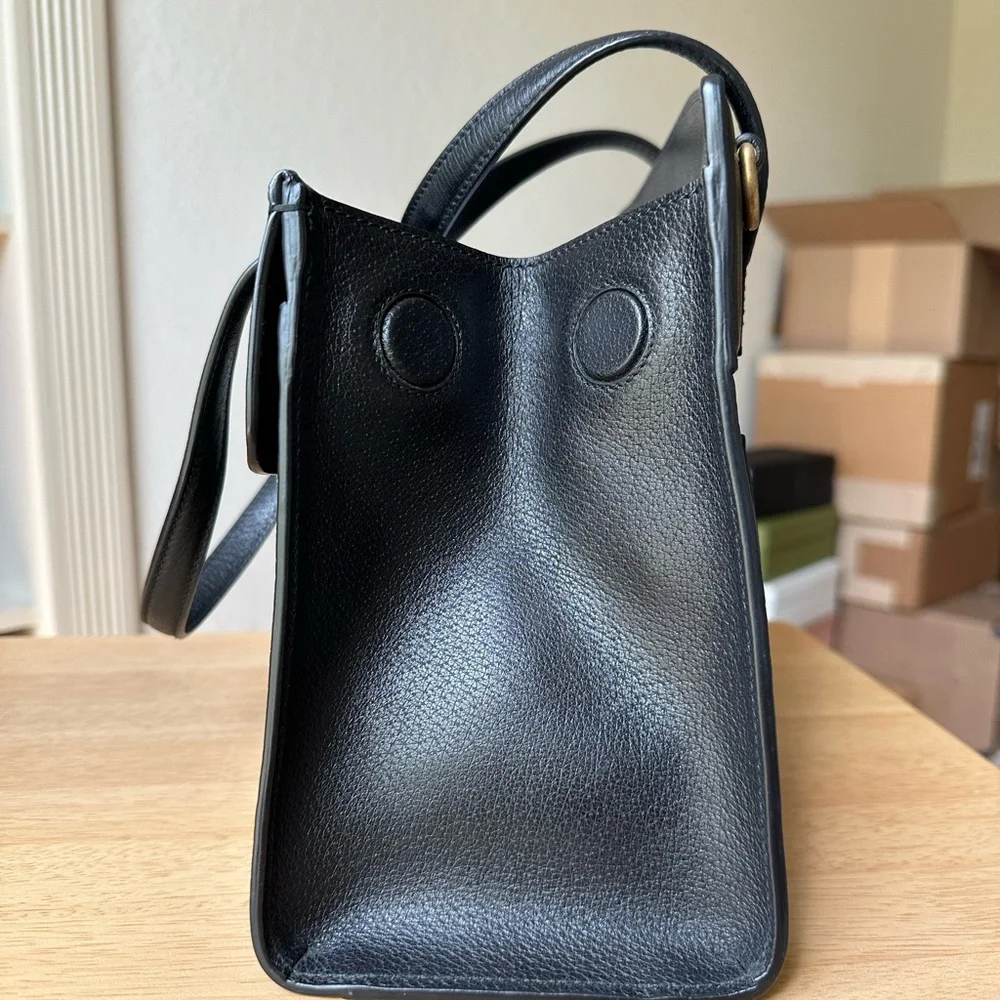 Gucci Black Leather Satchel with Crystal Butterfly - Picture 6 of 15